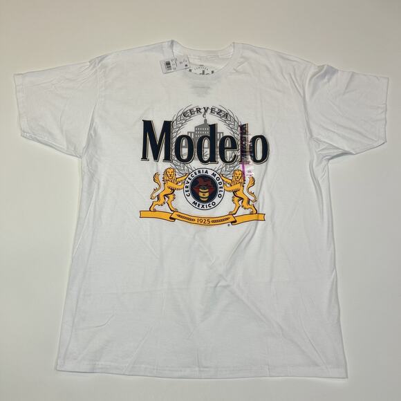 Modelo Especial Beer Graphic T-Shirt Men’s 2XL White 100% Cotton NWT Tee - Picture 1 of 12